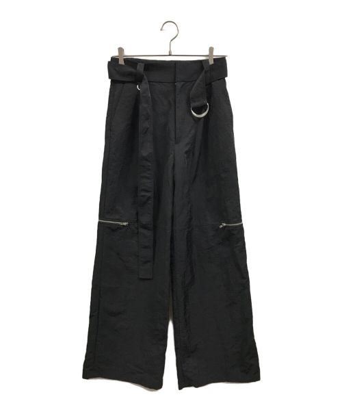 MAISON SPECIAL（メゾンスペシャル）MAISON SPECIAL (メゾンスペシャル) Belted Slash Washer Nylon Pants（ベルトスラッシュワッシャーナイロンパンツ） ブラック サイズ:38の古着・服飾アイテム