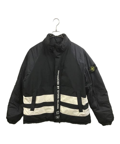 STONE ISLAND（ストーンアイランド）STONE ISLAND (ストーンアイランド) SUPREME (シュプリーム) リバーシブル パファー ダウンジャケット ブラック サイズ:Lの古着・服飾アイテム