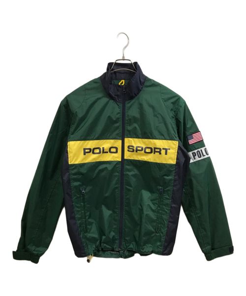 POLO SPORT（ポロスポーツ）POLO SPORT (ポロスポーツ) ジップアップジャケット グリーン×ネイビー サイズ:Mの古着・服飾アイテム