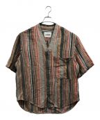 JIL SANDERジルサンダー）の古着「Short Sleeve Kimono Collar Overshirt」｜レッド