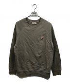 maison kitsuneメゾンキツネ）の古着「FOX HEAD PATCH CREW SWEAT」｜ベージュ