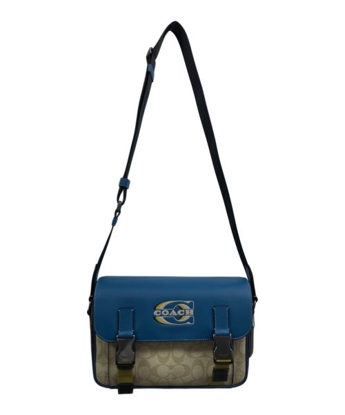 COACH（コーチ）COACH (コーチ) トラック クロスボディ・カラーブロック シグネチャー キャンバス・コーチ スタンプ ベージュの古着・服飾アイテム