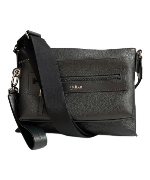 FURLA（フルラ）FURLA (フルラ) ポーチ付レザーショルダーバッグ ブラックの古着・服飾アイテム