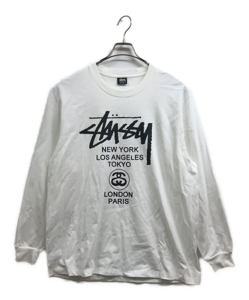 stussy（ステューシー）stussy (ステューシー) 長袖カットソー ホワイト サイズ:2XLの古着・服飾アイテム