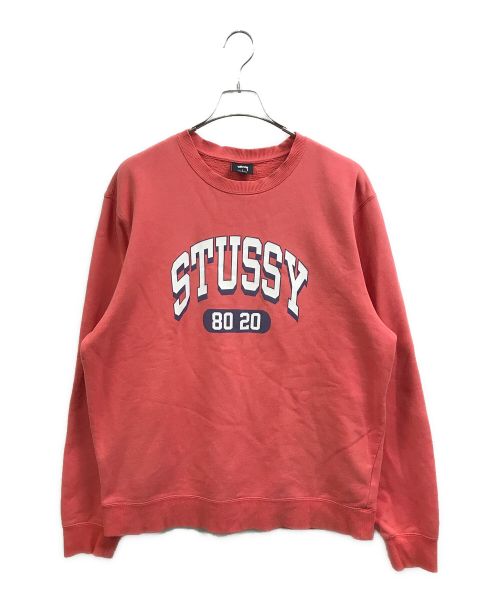 stussy（ステューシー）stussy (ステューシー) 8020 crewneck sweatshirt ピンク サイズ:Lの古着・服飾アイテム