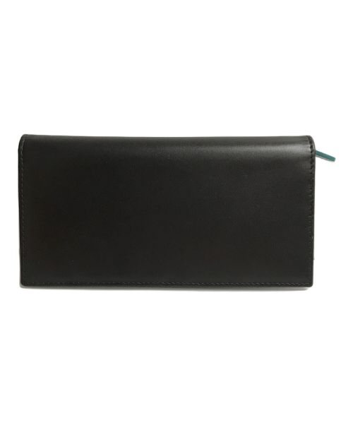 ETTINGER（エッティンガー）ETTINGER (エッティンガー) SLIM LONG WALLET（スリムロングウォレット） ブラック×ブルーの古着・服飾アイテム