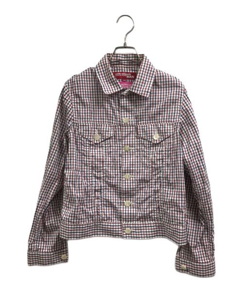 COMME des GARCONS JUNYA WATANABE MAN（コム デ ギャルソン ジュンヤ ワタナベ マン）COMME des GARCONS JUNYA WATANABE MAN (コム デ ギャルソン ジュンヤ ワタナベ マン) LEVI'S (リーバイス) チェックシャツ ネイビー×レッド サイズ:Mの古着・服飾アイテム