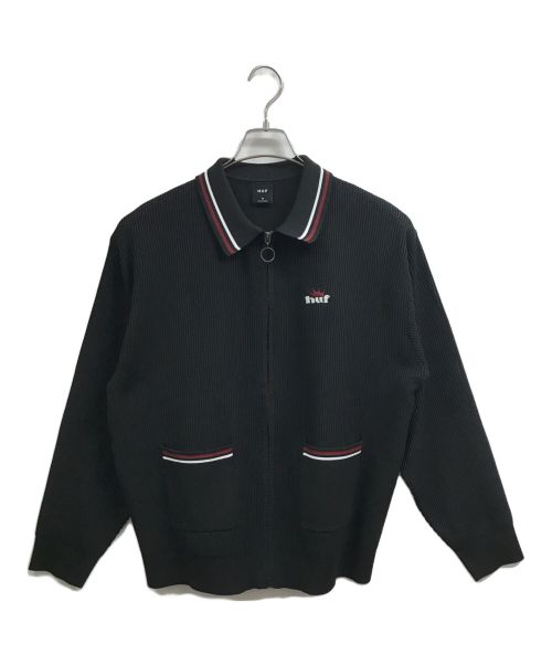 HUF（ハフ）HUF (ハフ) CROWN ZIP POLO ブラック サイズ:Mの古着・服飾アイテム