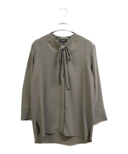 theory（セオリー）theory (セオリー) Prime GGT Tie Blouse グレー サイズ:Sの古着・服飾アイテム