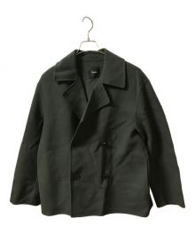 theory（セオリー）の古着「LUXE NEW DIVIDE CASUAL PEACOAT」｜グリーン