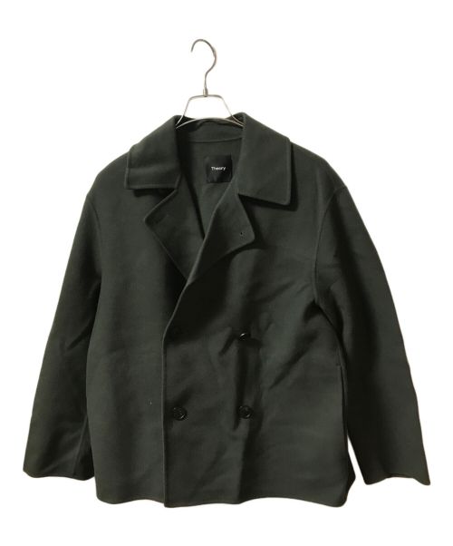 theory（セオリー）theory (セオリー) LUXE NEW DIVIDE CASUAL PEACOAT グリーン サイズ:Lの古着・服飾アイテム