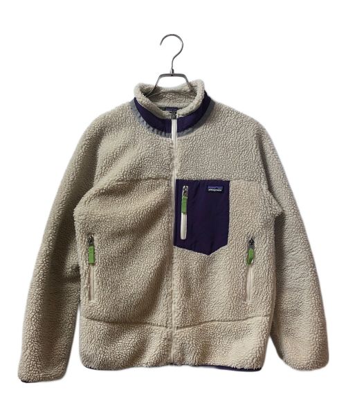 Patagonia（パタゴニア）Patagonia (パタゴニア) キッズ・レトロX・ジャケット アイボリー×パープル サイズ:XLの古着・服飾アイテム