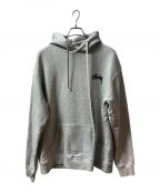 stussyステューシー）の古着「Plush Hoodie Ash Heather」｜グレー