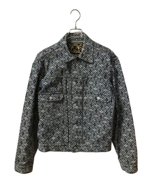 EVISU（エビス）EVISU (エビス) 家紋柄デニムジャケット インディゴ サイズ:38の古着・服飾アイテム