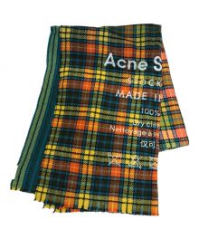 Acne studios（アクネ ストゥディオス）の古着「大判チェックストール」｜オレンジ