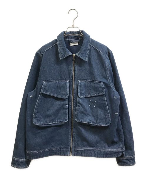 POP TRADING COMPANY（ポップトレーディングカンパニー）POP TRADING COMPANY (ポップトレーディングカンパニー) COMPANY BOXER DENIM OVERSHIRT インディゴ サイズ:Sの古着・服飾アイテム