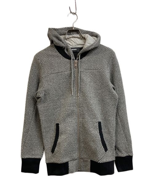 DIESEL（ディーゼル）DIESEL (ディーゼル) ジップアップワッフルパーカー グレー サイズ:xsの古着・服飾アイテム