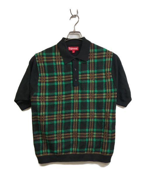 SUPREME（シュプリーム）Supreme (シュプリーム) Plaid Knit S/S Polo グリーン サイズ:Sの古着・服飾アイテム