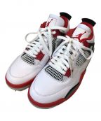 NIKEナイキ）の古着「AIR JORDAN 4 RETRO」｜ホワイト×レッド