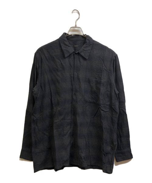 COMOLI（コモリ）COMOLI (コモリ) ウールチェックオープンカラーシャツ グレー サイズ:SIZE 3の古着・服飾アイテム