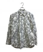 COMME des GARCONS SHIRT×KAWSコムデギャルソンシャツ×カウズ）の古着「スカル総柄シャツ」｜ホワイト