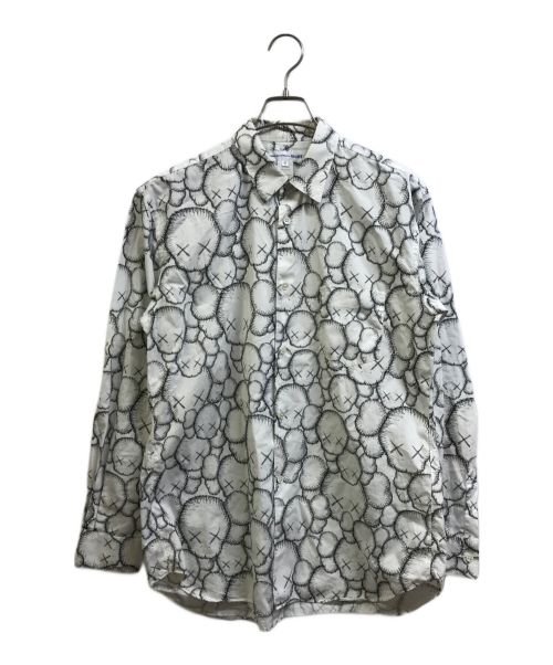 COMME des GARCONS SHIRT（コムデギャルソンシャツ）COMME des GARCONS SHIRT (コムデギャルソンシャツ) KAWS (カウズ) スカル総柄シャツ ホワイト サイズ:Mの古着・服飾アイテム