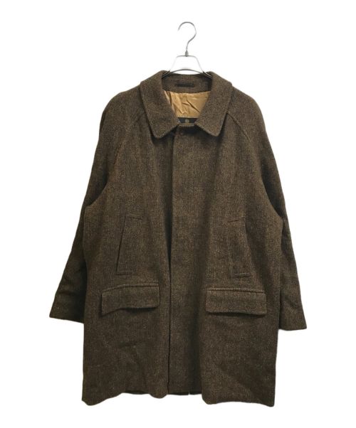 GRENFELL（グレンフェル）GRENFELL (グレンフェル) Harris Tweed (ハリスツイード) ツイードステンカラーコート ブラウン サイズ:42の古着・服飾アイテム