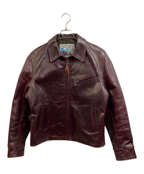 Aero LEATHER（エアロレザー）Aero LEATHER (エアロレザー) シングルライダースジャケット バーガンディー サイズ:42の古着・服飾アイテム