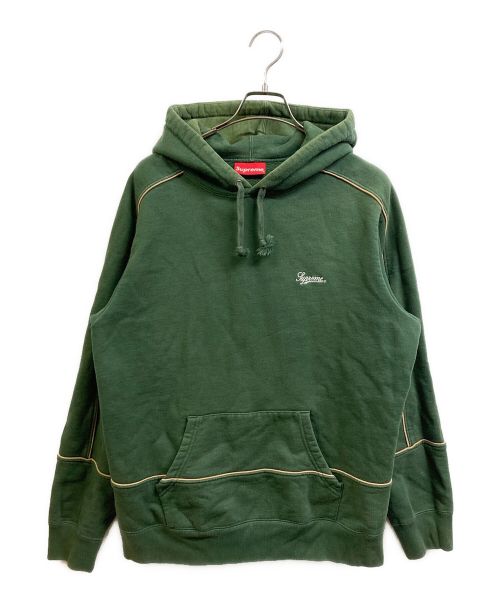 SUPREME（シュプリーム）SUPREME (シュプリーム) piping hooded sweatshirt グリーン サイズ:Mの古着・服飾アイテム