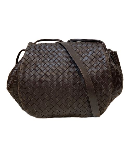 BOTTEGA VENETA（ボッテガベネタ）BOTTEGA VENETA (ボッテガベネタ) イントレチャートメッセンジャーバッグ ブラウンの古着・服飾アイテム