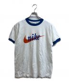 NIKEナイキ）の古着「90SロゴTシャツ」｜ホワイト×ブルー