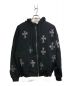 unknown（アンノウン）の古着「Rhinestone Cross Zip Hoodie」｜ブラック