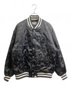 A BATHING APEアベイシングエイプ）の古着「Tonal Solid Camo Padded Varsity Jacket」｜ブラック