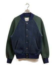 sacai（サカイ）の古着「ニットブルゾン」｜ブルー×グリーン