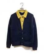 STEFAN COOKEステファンクック）の古着「LAYERED WOOL MOCK NECK CARDIGAN」｜ブラック×イエロー