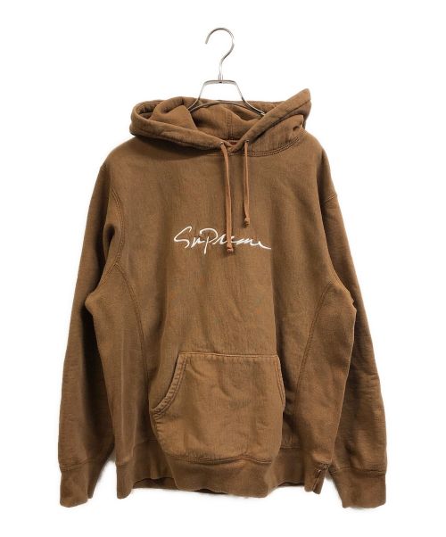 SUPREME（シュプリーム）Supreme (シュプリーム) Classic Script Hooded ブラウン サイズ:Ｌの古着・服飾アイテム