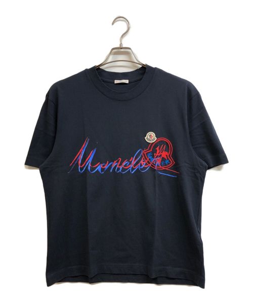 MONCLER（モンクレール）MONCLER (モンクレール) ロゴＴシャツ ネイビー サイズ:Mの古着・服飾アイテム