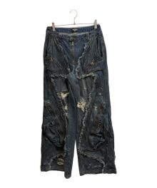 PERSONSOUL（パーソンソウル）の古着「Alien Dirty Denim Jeans」｜インディゴ