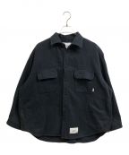 WTAPSダブルタップス）の古着「WCPO 01 LS COTTON. FLANNEL」｜ネイビー