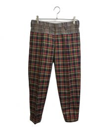 KOLOR（カラー）の古着「W/E チェックA 1 TUCK TROUSERS」｜ベージュ