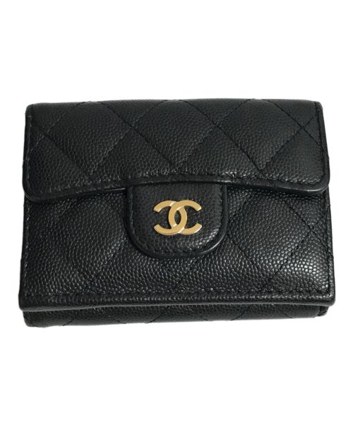 CHANEL（シャネル）CHANEL (シャネル) クラシックスモールフラップウォレット ブラックの古着・服飾アイテム