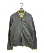 KENZOケンゾー）の古着「Grey Cotton Knit Tiger Logo Patch Detail Zip Front Sweatshirt」｜グレー