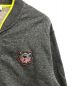 中古・古着 KENZO (ケンゾー) Grey Cotton Knit Tiger Logo Patch Detail Zip Front Sweatshirt グレー サイズ:L：8000円