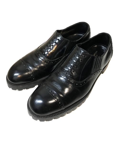 COMME des GARCONS HOMME PLUS（コムデギャルソンオムプリュス）COMME des GARCONS HOMME PLUS (コムデギャルソンオムプリュス) サイドゴアストレートチップドレスシューズ ブラック サイズ:251/2の古着・服飾アイテム