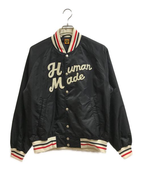 HUMAN MADE（ヒューマンメイド）HUMAN MADE (ヒューマンメイド) NYLON STADIUM JACKET ブラック サイズ:Mの古着・服飾アイテム