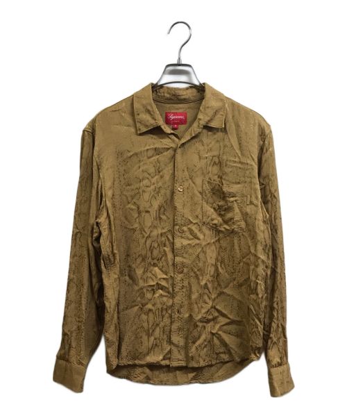 SUPREME（シュプリーム）Supreme (シュプリーム) snakeskin jacquard shirt イエロー サイズ:Sの古着・服飾アイテム