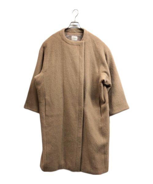 Demi-Luxe Beams（デミルクス ビームス）Demi-Luxe BEAMS (デミルクス ビームス) ノーカラー シャギーコート ブラウン サイズ:38の古着・服飾アイテム