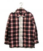 SEQUELシークエル）の古着「LINE NEL CHECK SHIRT」｜レッド