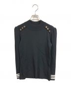 BORDERS at BALCONYボーダーズアットバルコニー）の古着「GOLD BUTTONED TOP」｜ブラック