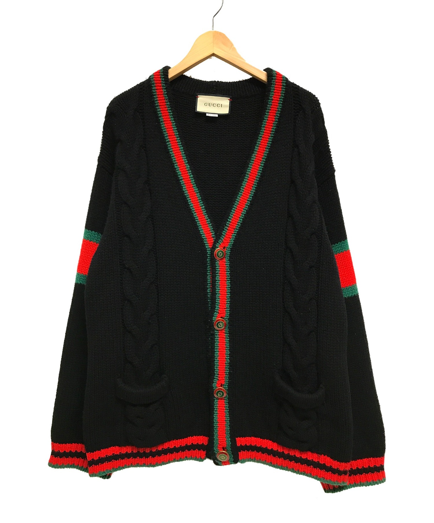 グッチ GUCCI ニットカーディガン シェリーライン 12 ストライプ 美品-